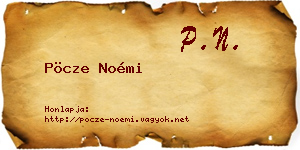 Pöcze Noémi névjegykártya